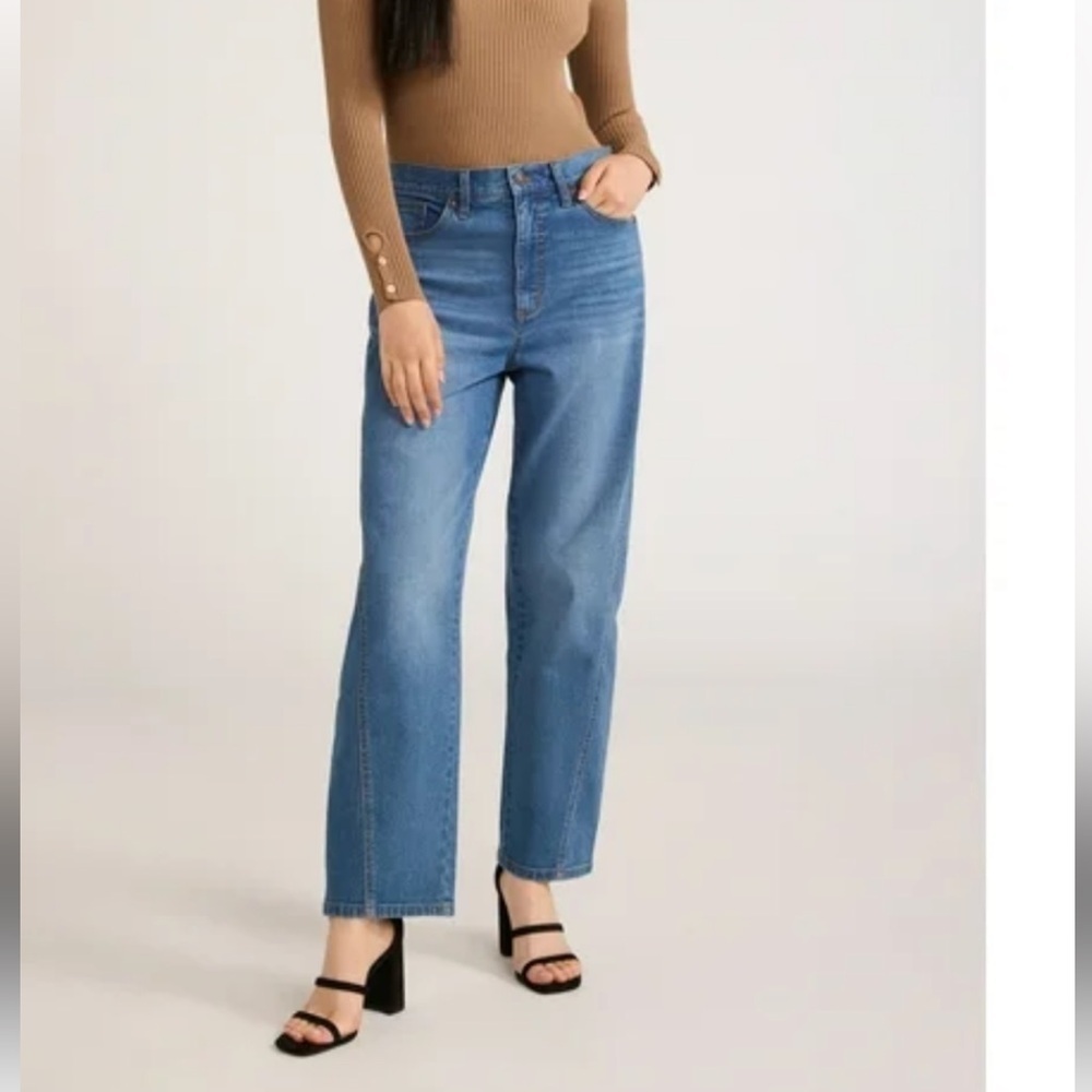 NWT Women’s Scoop Mid Rise Barrel Leg Jeans Size 8